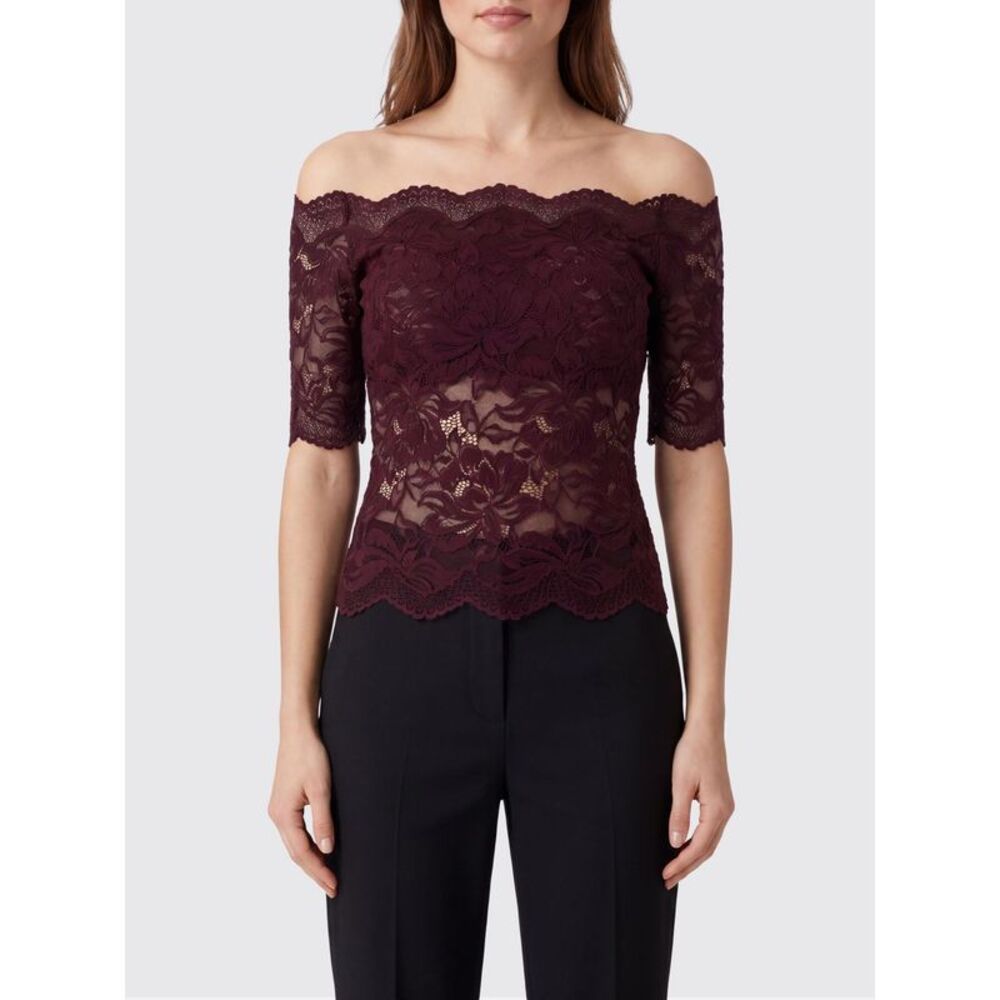 Rabanne Women Sheer Lace Short-Sleeve Evening Top Rabanne